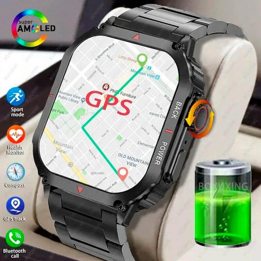 1.95'' Blood Glucose Watches Men Women Smart Watch lP68 GPS Track Wireless Charger NFC SmartWatch For Iphone Samsung Xiaomi 2023